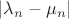 $|\lambda_n-\mu_n|$