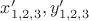 $x_{1,2,3}',y_{1,2,3}'$