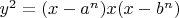${y^2=(x-a^n)x(x-b^n)}$