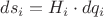 $ds_i=H_i \cdot dq_i$ $ds_i=H_i \cdot dq_i$