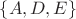 $\{A, D, E\}$
