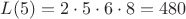 $L(5)=2\cdot5\cdot6\cdot8=480$
