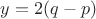 $y=2(q-p)$