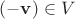$ (-\mathbf{v}) \in V $