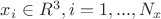 $x_i \in R^3, i=1,...,N_x$
