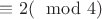 $\equiv{2}(\mod{4})$