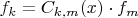 $f_k = C_{k,m}(x)\cdot f_m$