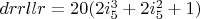 $drrllr=20  (2 i_5^3+2 i_5^2+1)$