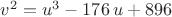 ${v}^{2}={u}^{3}-176\,u+896$