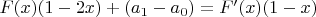 $F(x)(1-2x) + (a_1-a_0) = F'(x)(1-x)$