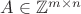 $A\in\mathbb Z^{m\times n}$