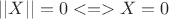$||X||=0 <=> X=0$