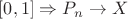 $[0,1] \Rightarrow P_n\rightarrow X$