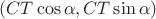 $(CT\cos\alpha, CT\sin\alpha)$