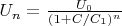 $U_n=\frac{U_0}{(1+C/C_1)^n}$