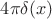 $4\pi \delta(x)$