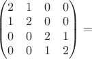 $\begin{pmatrix}2&1&0&0\\1&2&0&0\\0&0&2&1\\0&0&1&2\end{pmatrix}=$