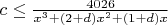 $c\leq\frac{4026}{x^3+(2+d)x^2+(1+d)x}$
