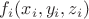 $f_i(x_i,y_i,z_i)$