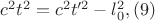 $c^2t^2 = c^2t'^2 - l_{0}^2, \eqno{(9)}$ $c^2t^2 = c^2t'^2 - l_{0}^2, \eqno{(9)}$