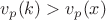 $v_p(k)>v_p(x)$