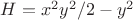 $H=x^2y^2/2-y^2$