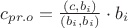 $c_{pr.o} = \frac{(c,b_i)}{(b_i,b_i)}\cdot b_i$