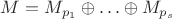 $M=M_{p_1}\oplus\ldots\oplus M_{p_s}$