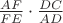 $\frac{AF}{FE} \cdot \frac{DC}{AD}$