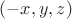 $(-x, y, z)$