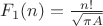 $F_1(n)=\frac {n!} {\sqrt{\pi A}}$