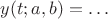 $y(t;a,b)=\ldots$