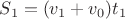 $S_1=(v_1+v_0)t_1$