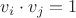 $v_i\cdot v_j=1$
