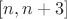 $[n, n+3]$