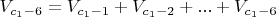 $V_{c_1-6}=V_{c_1-1}+V_{c_1-2}+...+V_{c_1-6}$