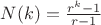 $N(k)=\frac{r^k-1}{r-1}$