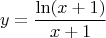 $$y = \frac{\ln(x+1)}{x+1}$$