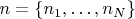$n=\{n_1,\dots,n_N\}$
