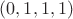 $(0, 1, 1, 1)$