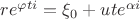 $re^{\varphi t i} = \xi_0 + u t e^{\alpha i}$