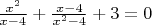 $\frac{x^2}{x-4}+\frac{x-4}{x^2-4}+3=0$
