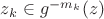 $z_k\in g^{-m_k}(z)$