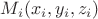 $M_i (x_i, y_i, z_i)$ $M_i (x_i, y_i, z_i)$