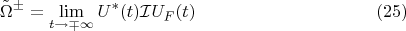 $$\tilde \Omega^\pm = \lim_{t \to \mp \infty} U^*(t) \mathcal I U_F(t)\eqno(25)$$