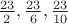 $\frac{23}{2},\frac{23}{6},\frac{23}{10}$