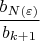 $\dfrac{b_{N(\varepsilon)}}{b_{k+1}}$