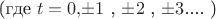 (где $t = 0 , $\pm1$ , $\pm2$ , $\pm3$.... )
