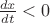 $\frac{dx}{dt}<0$