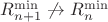 $R_{n+1}^{\min}\not\rightarrow{R_n^{\min}}$